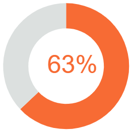 63% doughnut chart