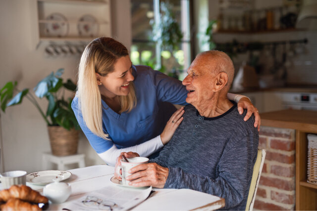 Elderly patient with nurse